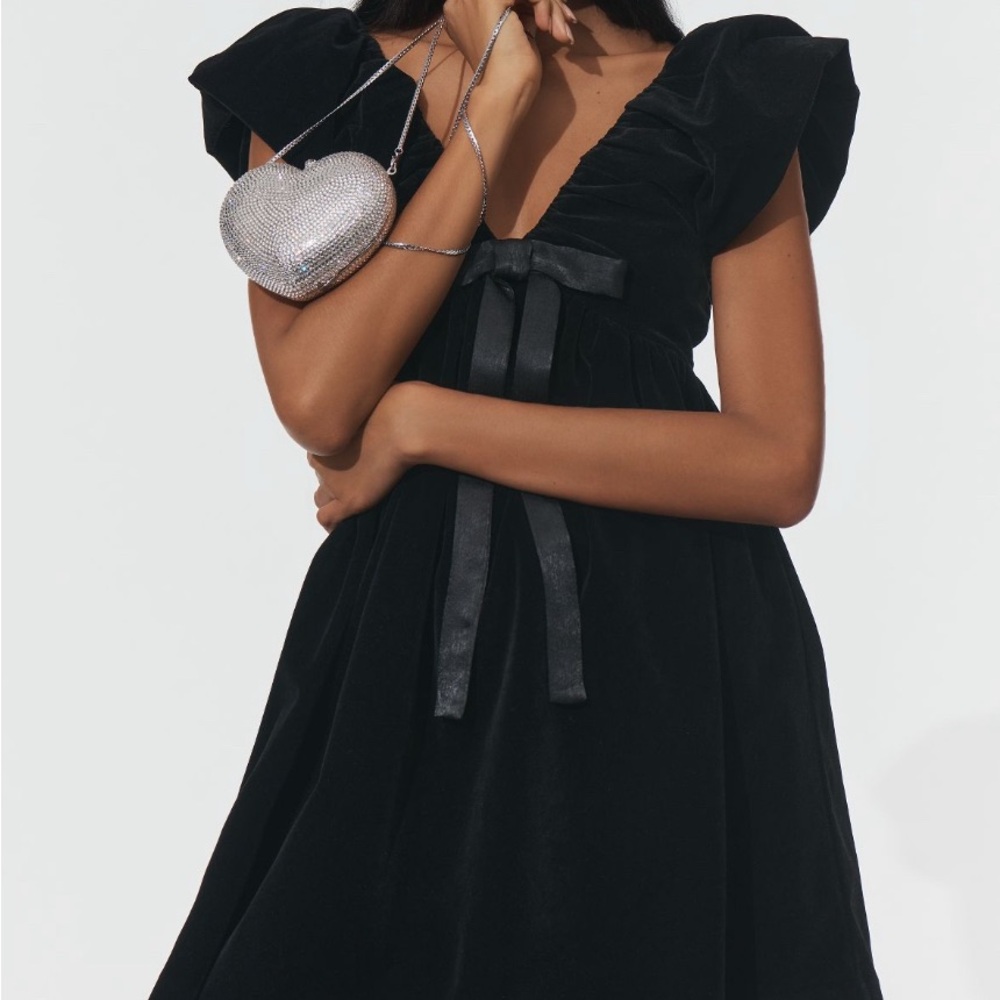 Endless Rose Velvet Bow Mini Dress